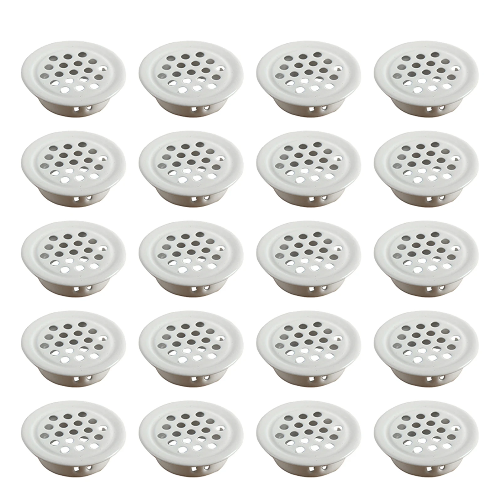 20pcs/pack Round Vent Grille Home Circular Wardrobe For Bathroom Louver Stainless Steel Easy Install Ventilation Closet Cabinet