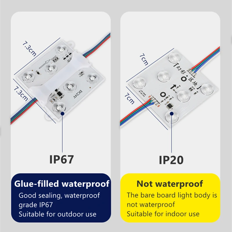 Imagem -02 - Lâmpada Pixel Programável a Cores Luz de Sinal Publicitário Módulos Led Rgb Luz Ws2818b Dc24v 6led Smd3030 20 Pcs