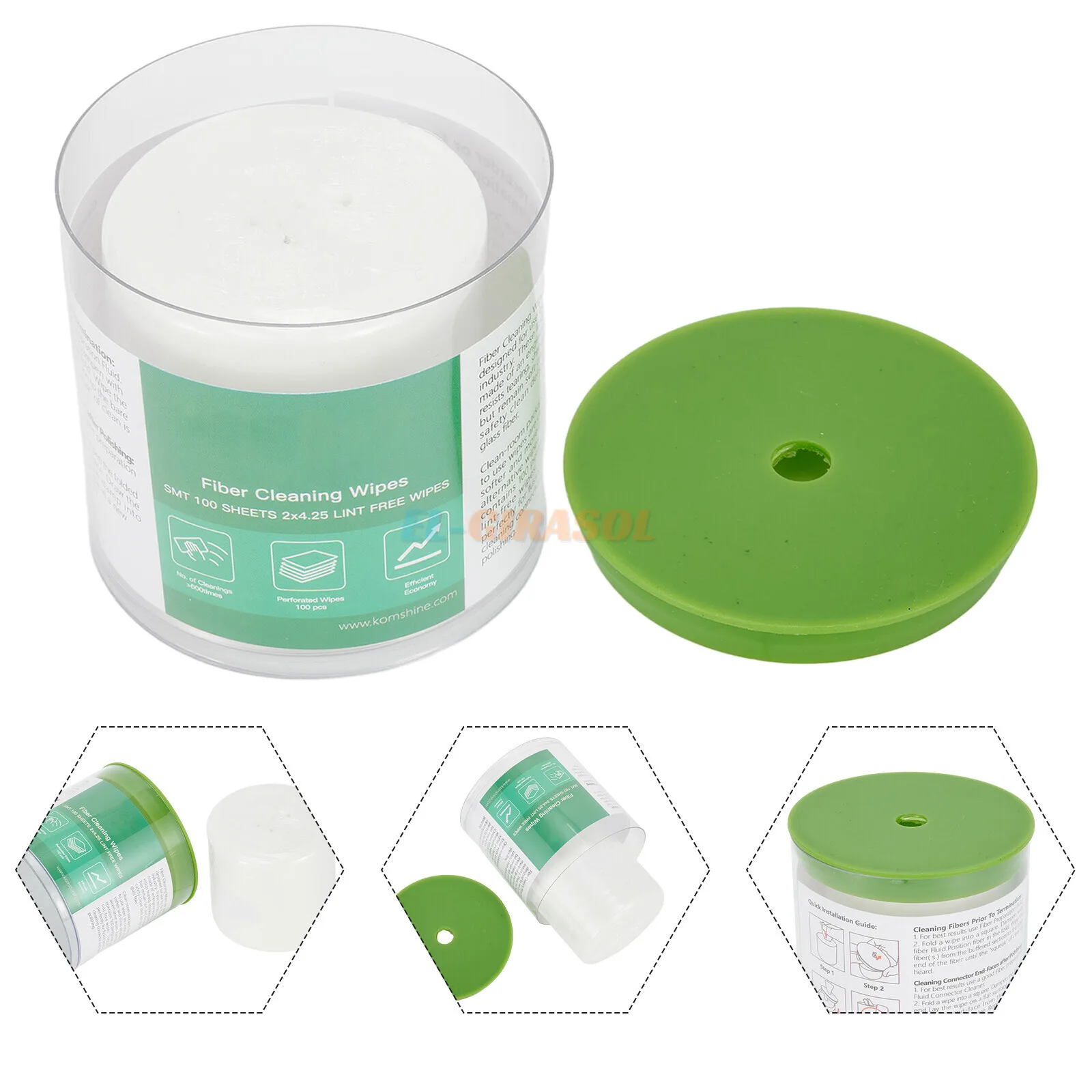 Optical Fiber Cleaning Wipes Komshine FOCW 600 PCS/Box Platform Dustfree Paper Fiber Lint-Free Wipes Optical Fiber Clean Paper