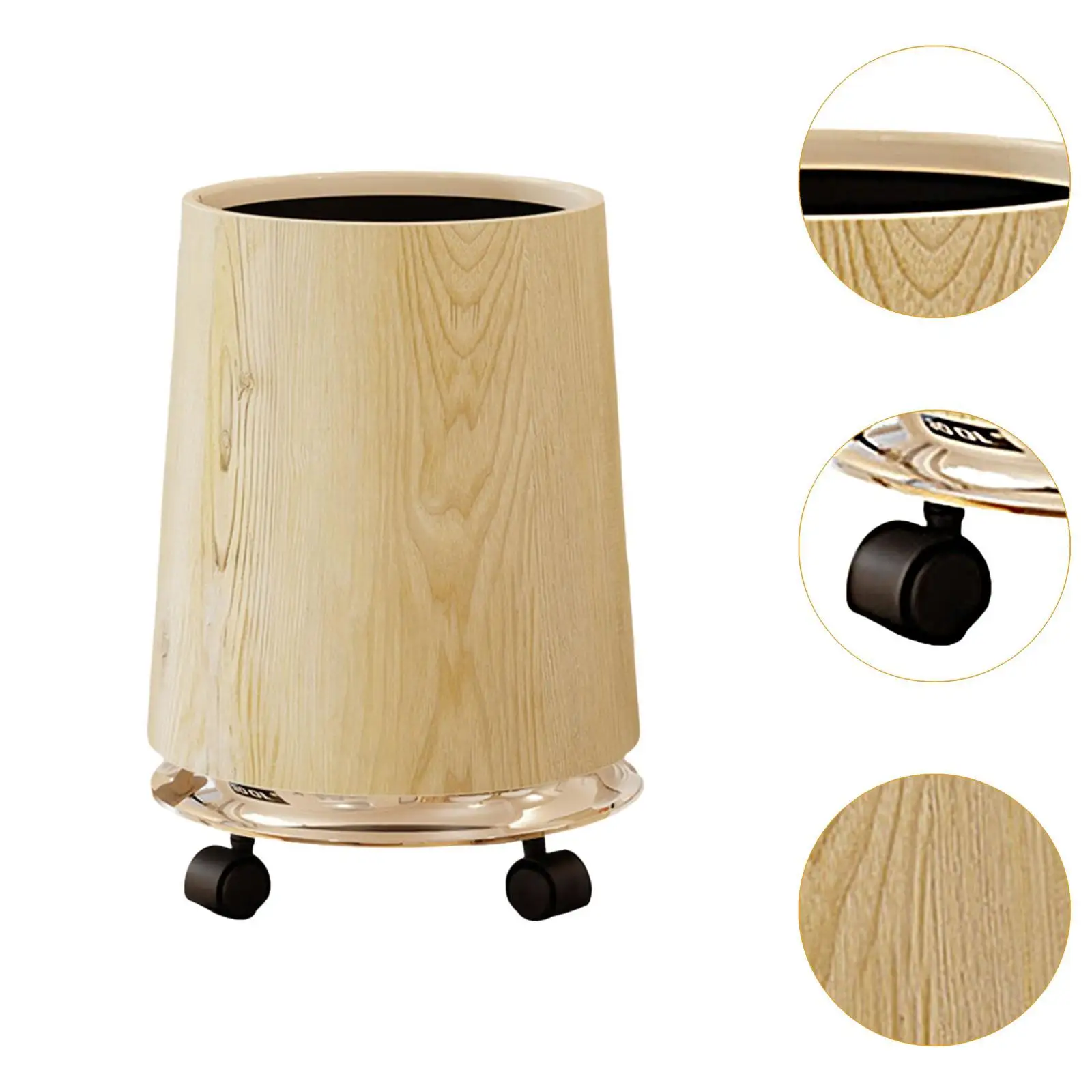 سلة المهملات مع عجلات حاوية القمامة دلو القمامة لمدخل المرحاض #5