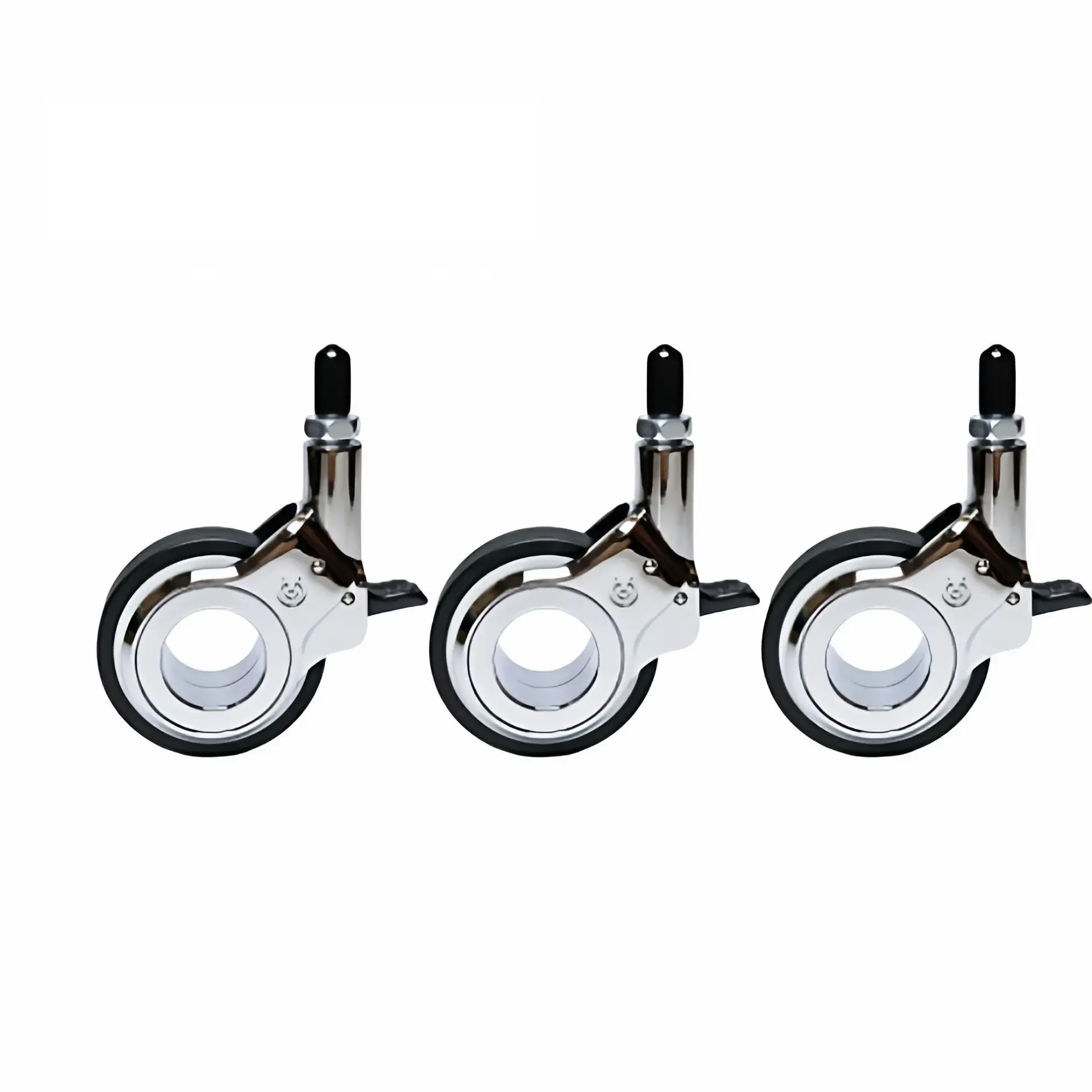 4 Pcs 2.5 Inch Zinc Alloy Swivel Casters With Brake For Dining Carts, Tv Stands, And Shelves