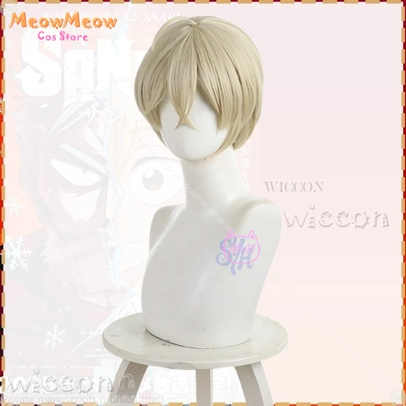 

disfraz Halloween Costumes New Anime SANDA Cosplay Kazushige Linen Gold Short Hair Heat Synthetic Wigs mujer