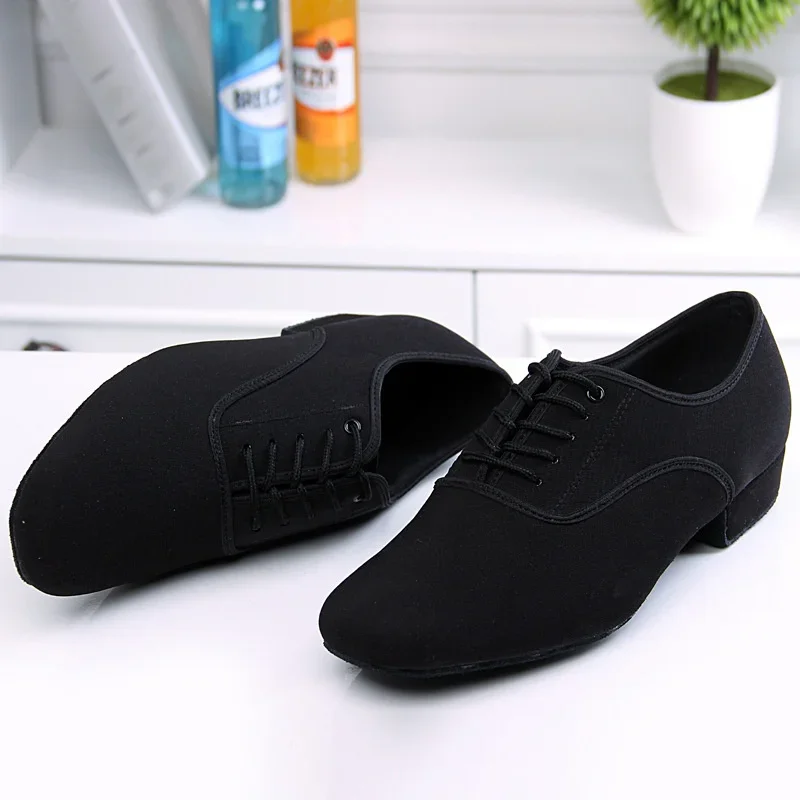 Men's Modern Jazz Sneaker for Men Professional Black Oxford Upper Latin Salsa Shoe Plus Size Low Heel Tango Ballroom Dance Shoes