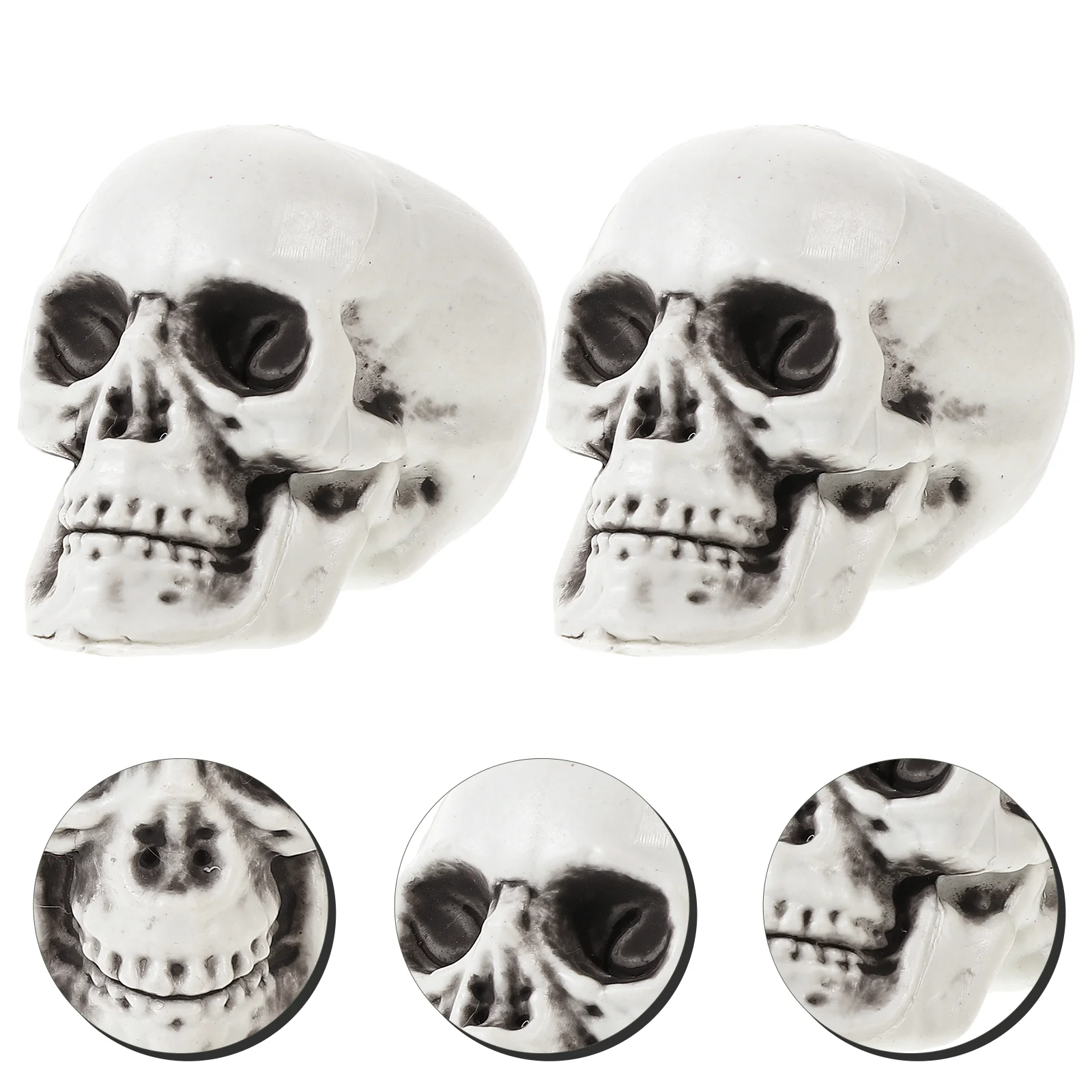 2 Pcs Halloween Window Decor Head Decoration Skull Props Haloween Cauldron Woman