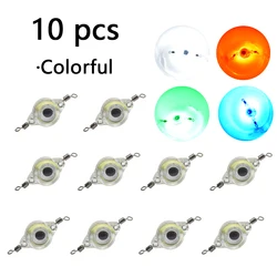10 pcs LED simulated underwater lure light, fish eye bait, with rotating rings at both ends, waterproof fishing light