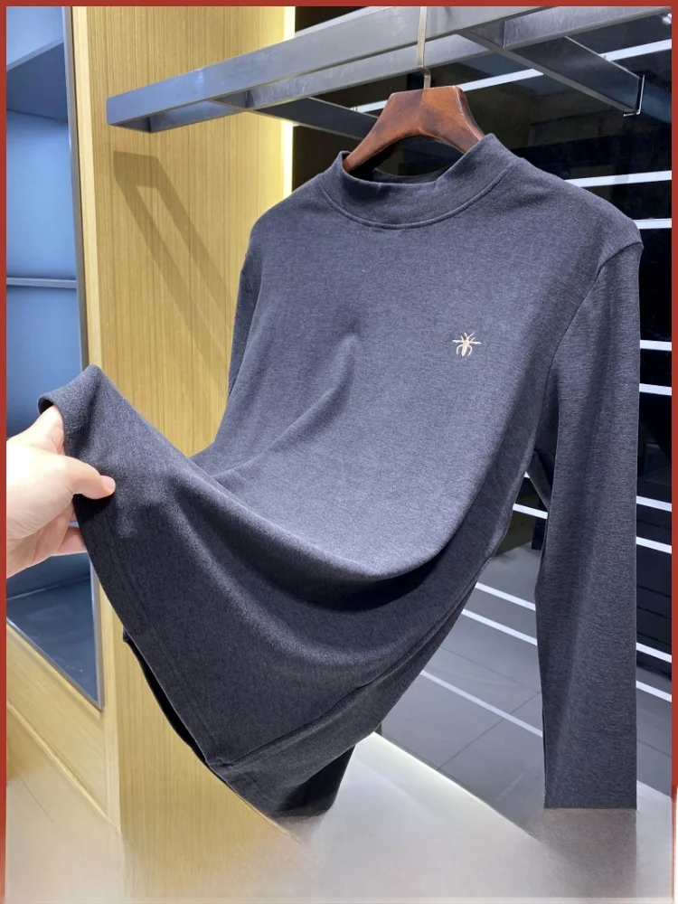 

Faionable Мужская футболка с вышивкой Thermal Dervo Base irt, осень-зима, Новое поступление, повседневная футболка с длинным свеком и стойкой