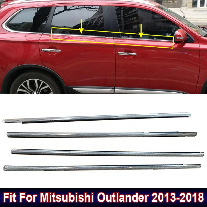 Car Windows Glasses Seals Rubber Window Weather Strip Fit For Mitsubishi Outlander 2013-2018 Direct Replacement Car Accessories