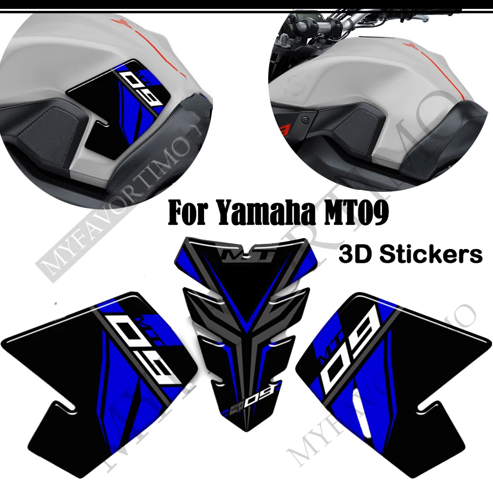 

For Yamaha MT09 MT FZ 09 Motorcycle Protector Tank Pad Fairing Gas Feul oil kit Knee Stickers Decals 2016 - 2021