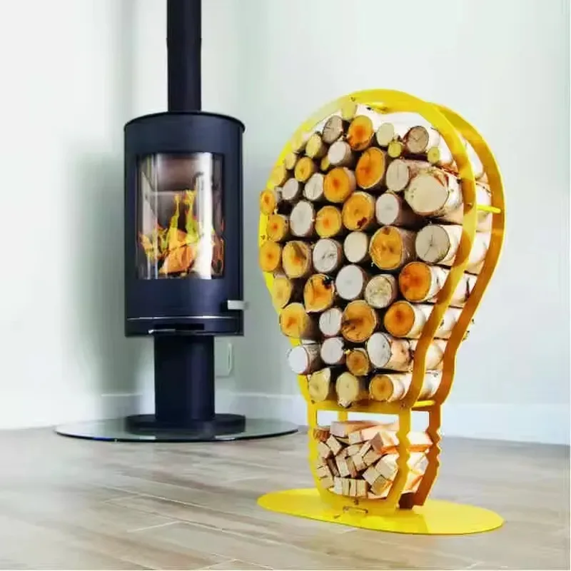 Heavy Duty Firewood Stand for Indoor Outdoor Fireplace Storage Stacking Organizing Log Rack Holder
