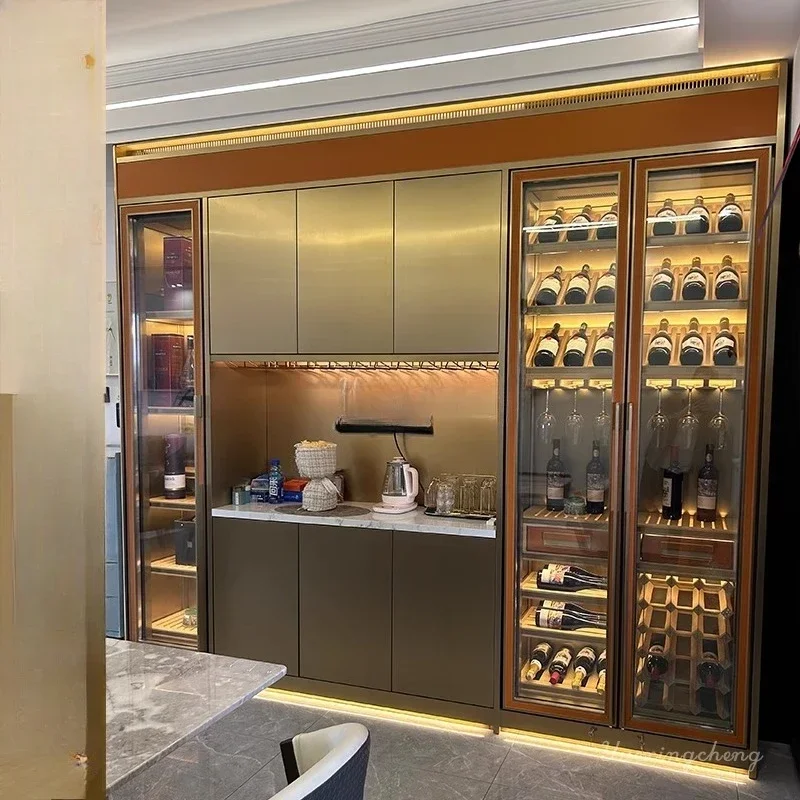 Gabinete De cristal en la pared, gabinetes para sala De estar, vinoteca, Enfriador De vino, bodega De bebidas, armario De Bar, móvil para exteriores