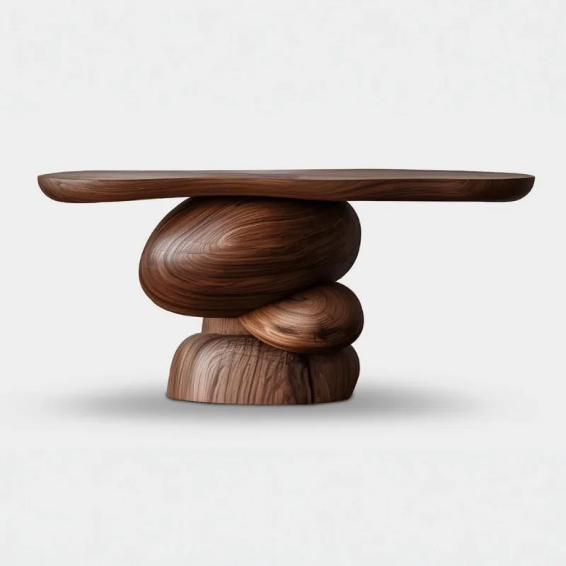 

Cobble entrance platform, carbonized solid wood entrance table, creative aisle B & B