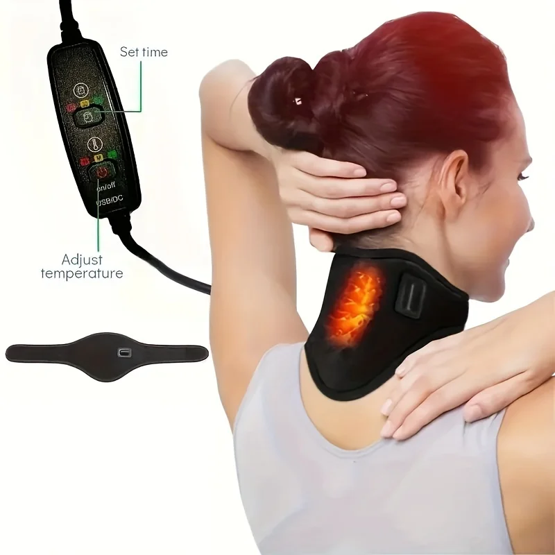 Heating Neck Brace For Cervical Vertebra Fatigue Relief - Moxibustion Health Care Tool