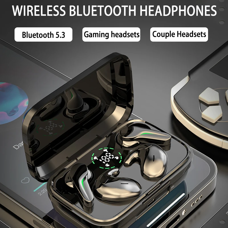 Neue Tws drahtlose Kopfhörer Paar Noise Cancel ling Ohrhörer Bluetooth 5,3 Kopfhörer HD Stereo Sport wasserdichte Headsets mit Mikrofon