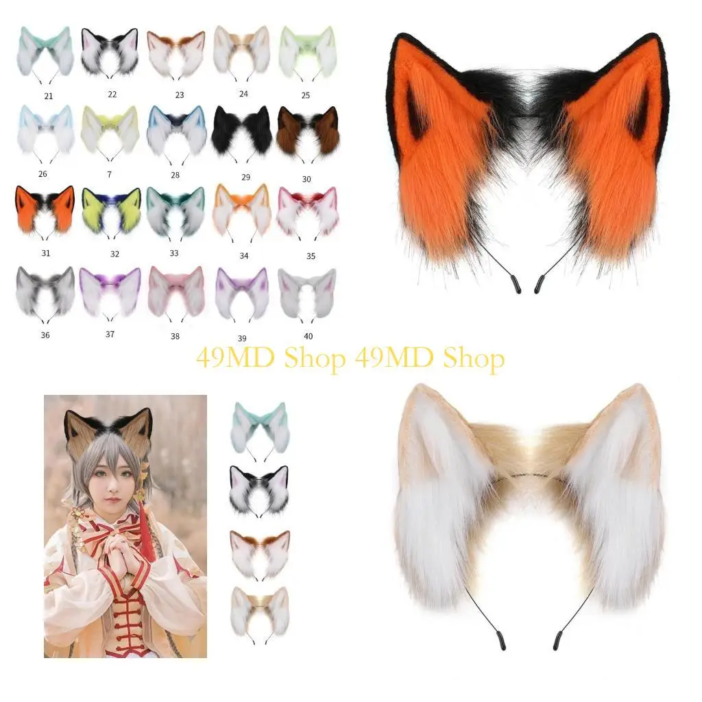 

49MD Ears Headband for Dress up Party Cosplay Hairpiece Handmade Hair Hoop
