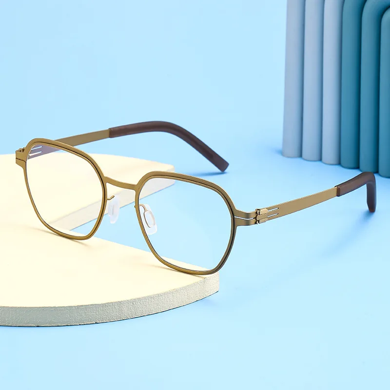 

Top Quality Vintage Square Men's Eyewear Handmade Screwless Full Rim Eyeglasses Women Trendy Ultralight Unisex Glasses Frame