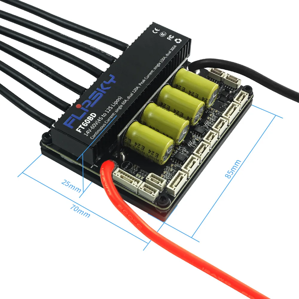 Flipsky Ft60bd Dual Esc 60v 120a met koellichaam |   Voor Diy Eboard Scooter Ebike Robotics Snelheidsregelaar Voor Borstelloze Motor