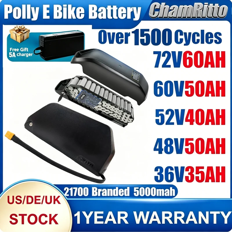 

Аккумулятор для электровелосипеда Hailong Cham Rider 36В 60В 72В 45Ач 60Ач Polly DP7 30Ач 50Ач 40Ач 35Ач 25Ач 2000Вт 3000Вт 52В 48В 1000Вт