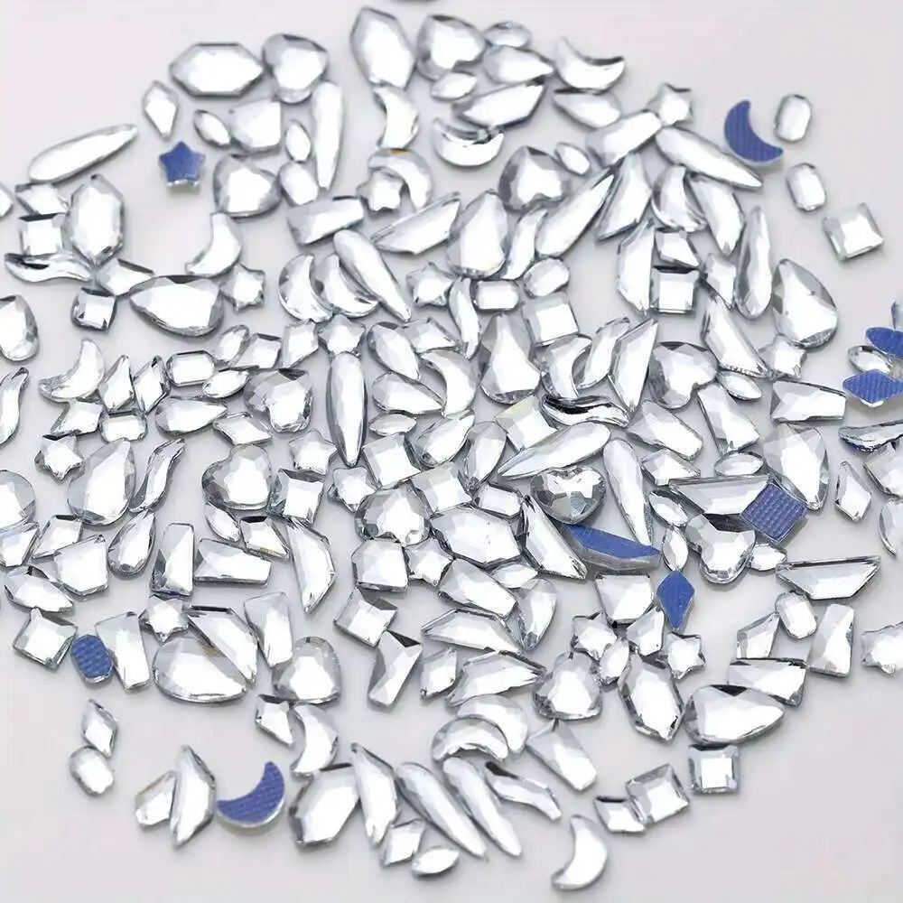 Top Quality 100Pcs Mix Shape Glass Hotfix Crystal Rhinestones Flatback Stones DIY Crafts Dress Clothes Decorations