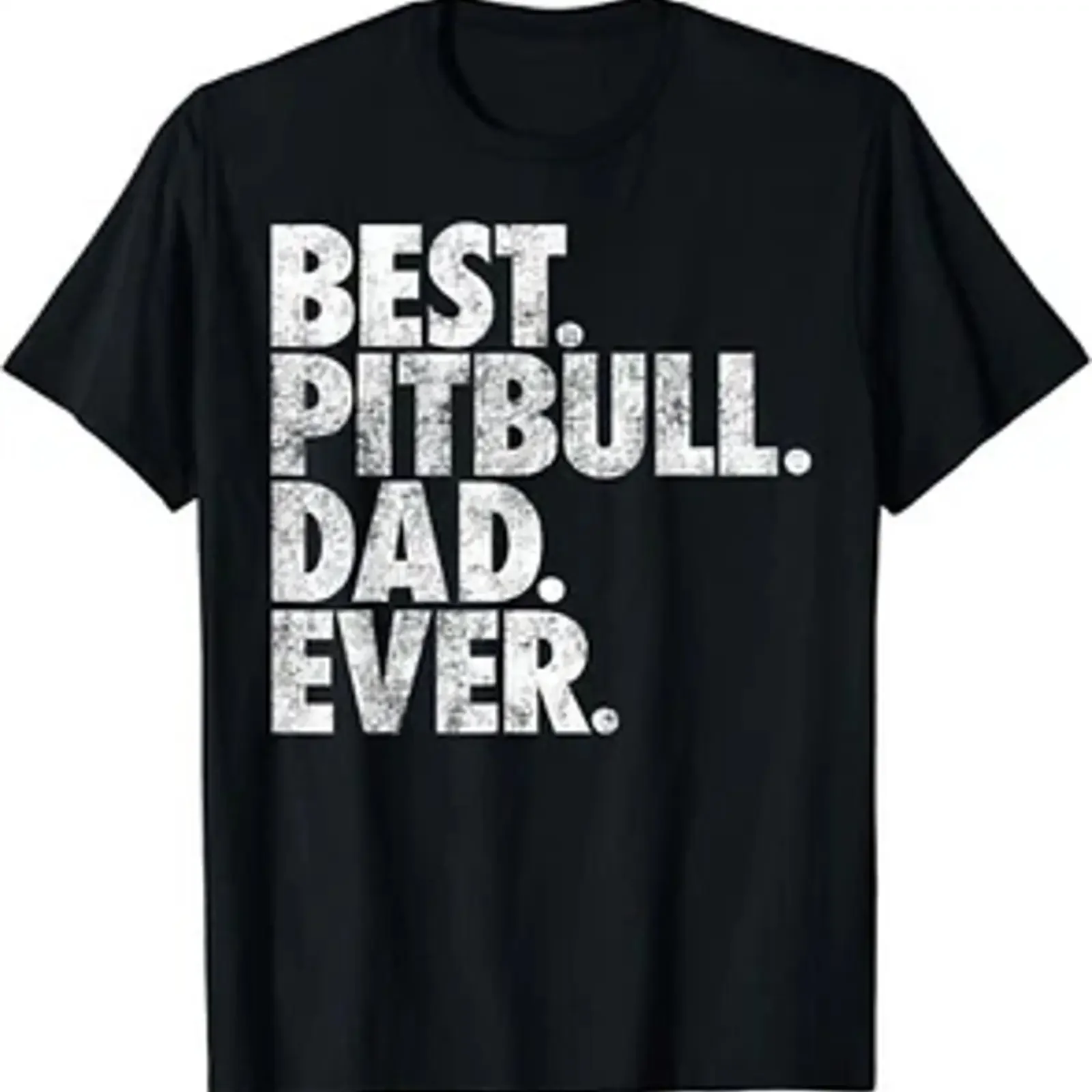 Camiseta Pitbull Dad Best Ever Pittie Dog com estampa vintage lavada, top versátil para uso diário, streetwear casual elegante e macio