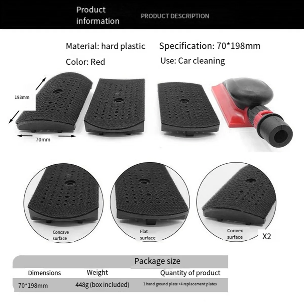 Vacuum Sanding Block Set,Vacuuming Sanding Disc Holder Sandpaper 4Pc Backing Polishing Pad Handheld Sander