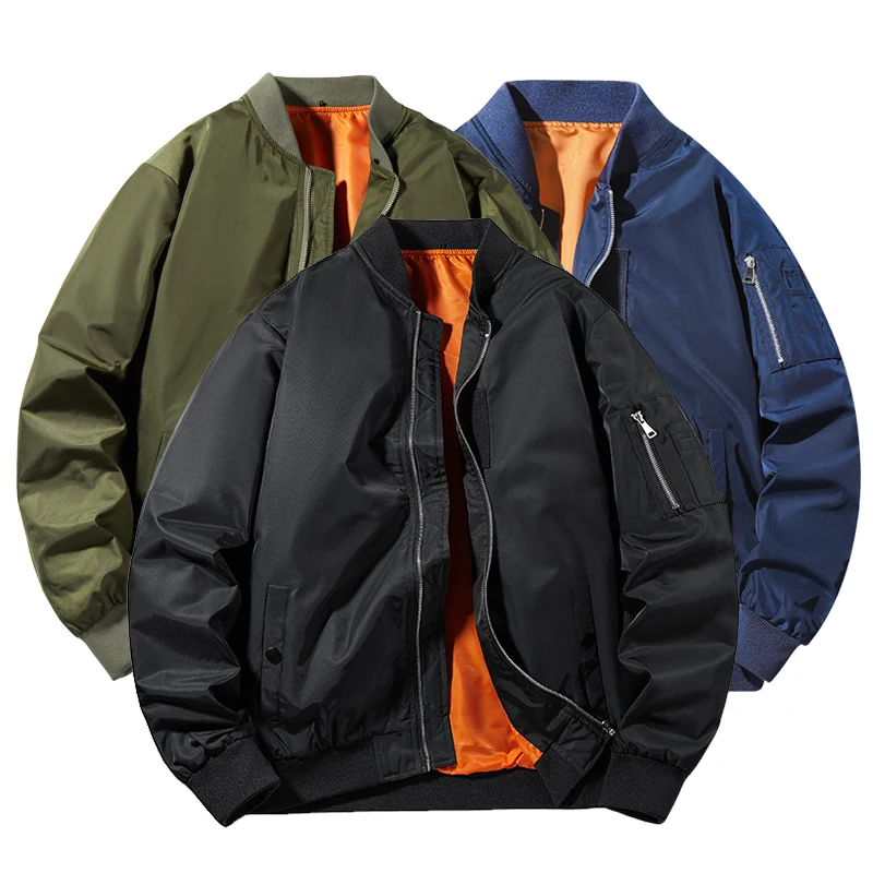 MA-1 Flight Series Military Trend Pilot JacketAvailable in black, military green, deep blue, and three other colorsFLIGHT JACKET