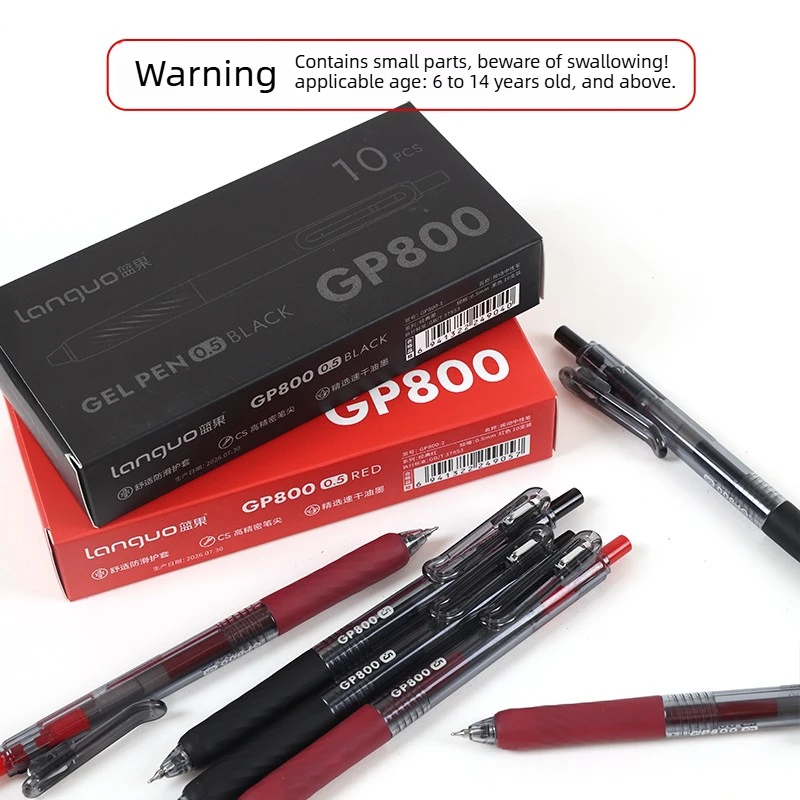 Languo Large Capacity Retractable Gel Pen 0.5mm CS High Precision Tip Black Red Smooth Writing School Art Supplies Stationery