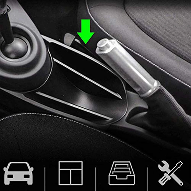Scatola portaoggetti per bracciolo corrimano console centrale auto ABS nero per Smart 453 Fortwo Forfour 2015-2019 Accessori
