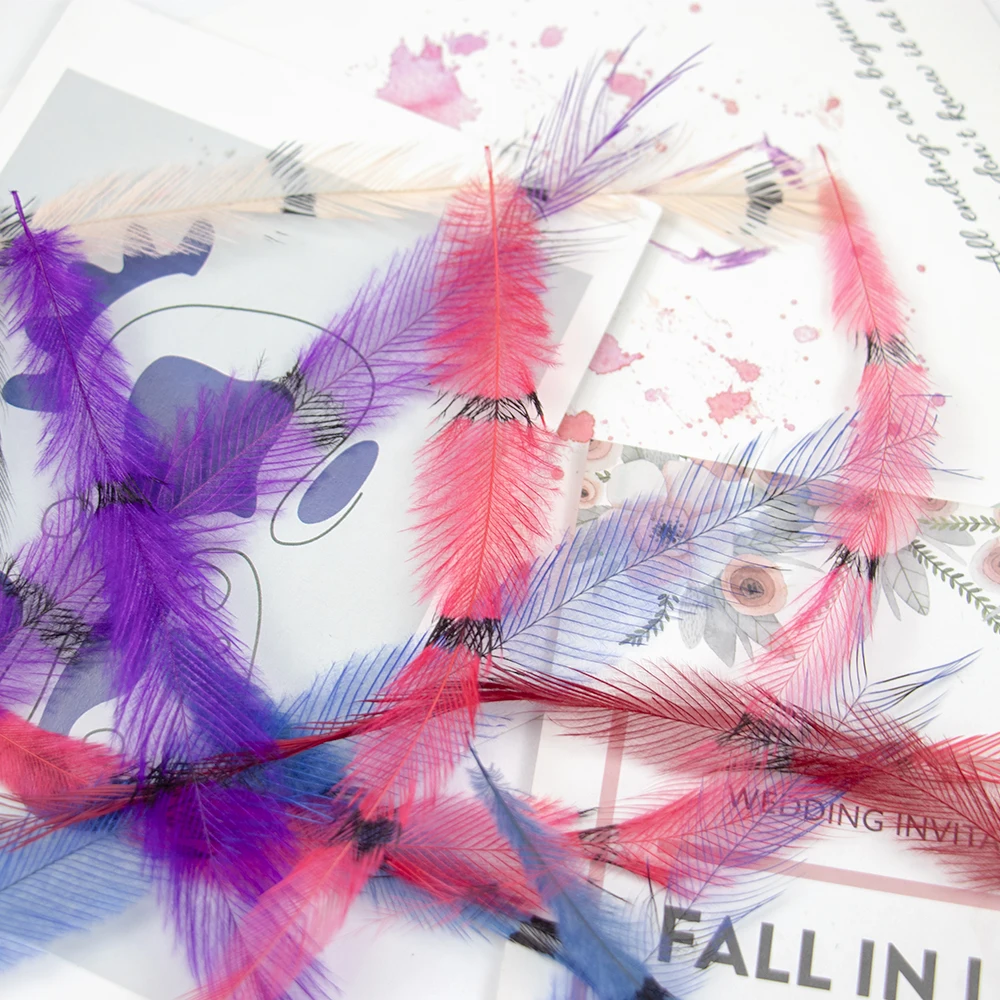 Venta al por mayor, 100 Uds., plumas de capullo de indias, plumas de faisán de colores para manualidades, joyería, atrapasueños, decoración, accesorios de penacho para fiesta