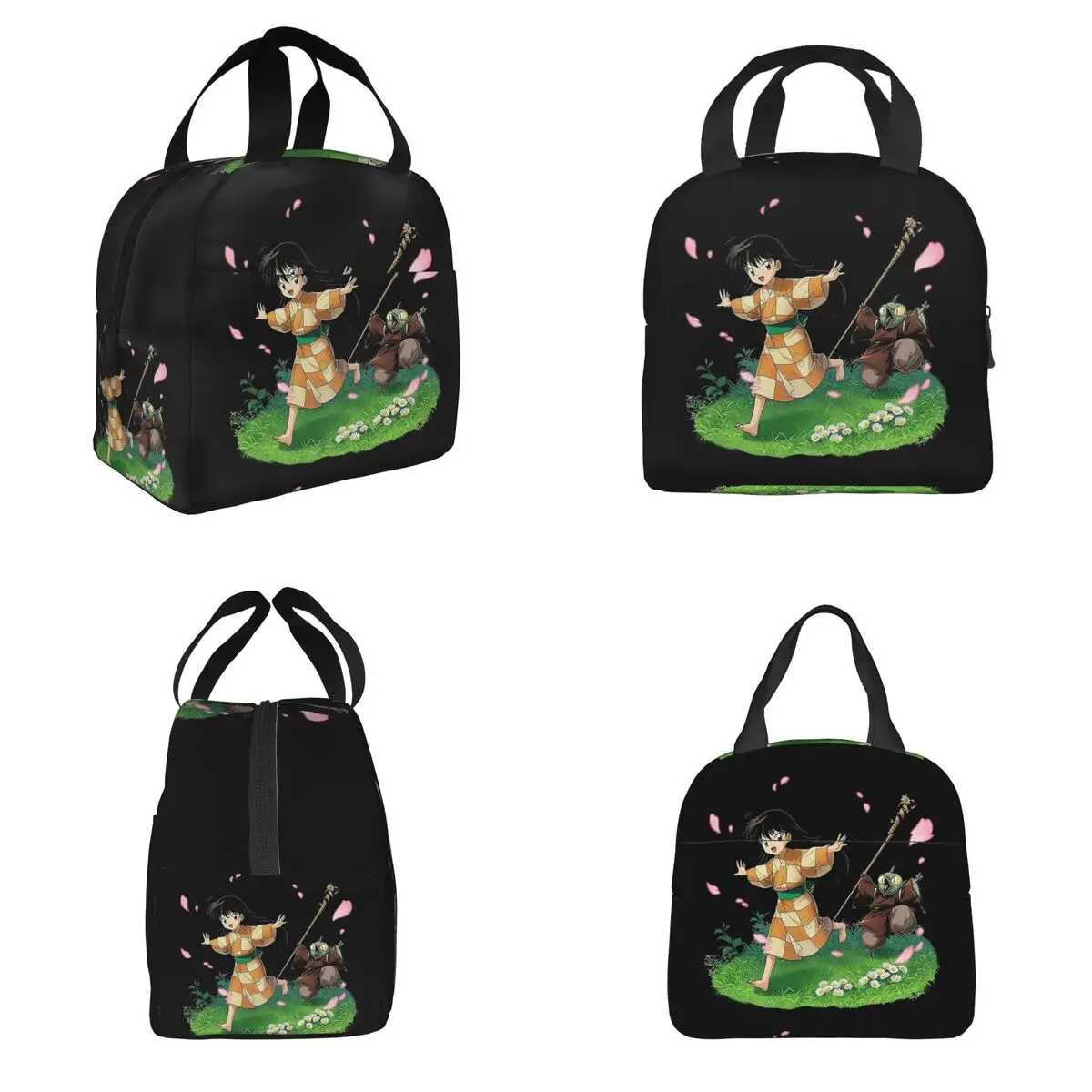 الكلب شيطان ريترو تشيبي مانغا إينوياشا معزول حقيبة الغداء للنساء الأطفال المحمولة صناديق الطعام علب الاغذية الحرارية حمل