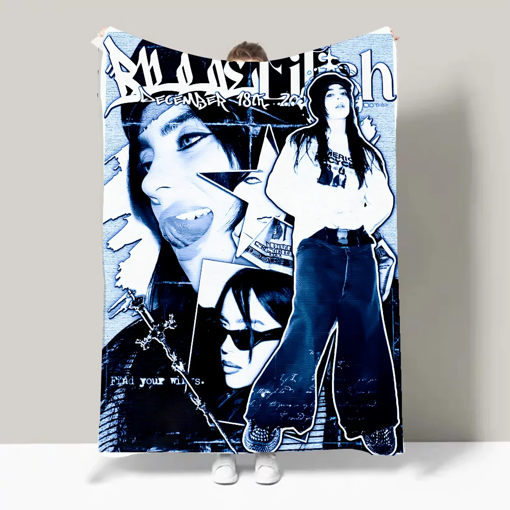 Singer B-Billie-Girl E-eilish Blanket Design Lightweight  For Dorms, Naps, Living Room, Office,Sofa,All-Season