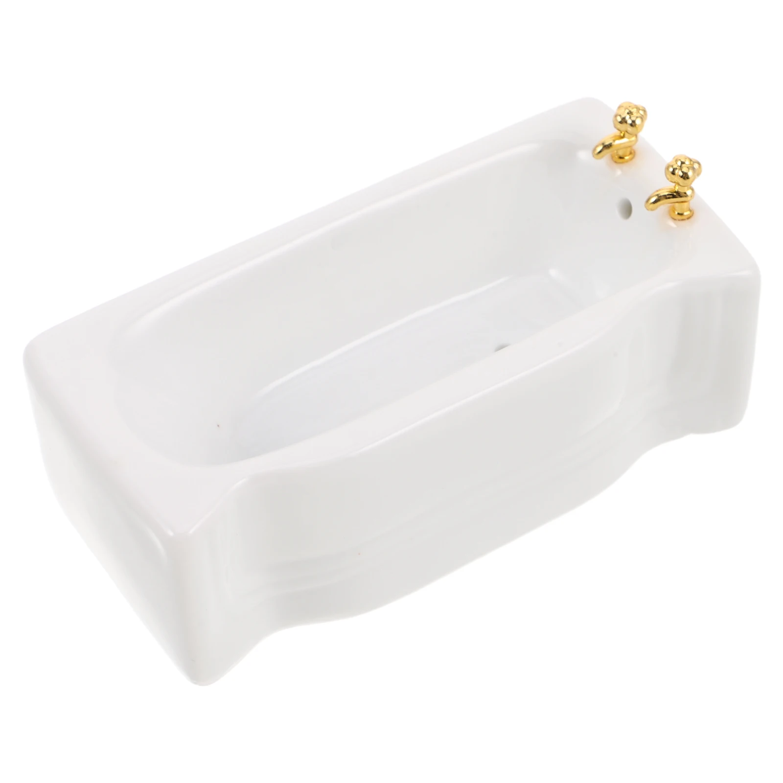 Miniatur weiße Keramik quadratische Badewanne 1:12 Porzellan Badezimmermöbel Puppenhaus Badezimmerzubehör 1:12 Puppenhausmöbel