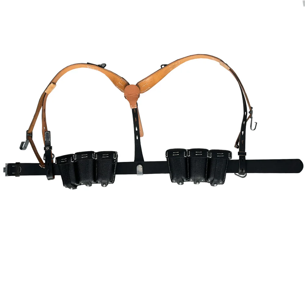 WW2 Belt 98K Brown Kit Y-type Harness Equipment Combination WW2 Equipment