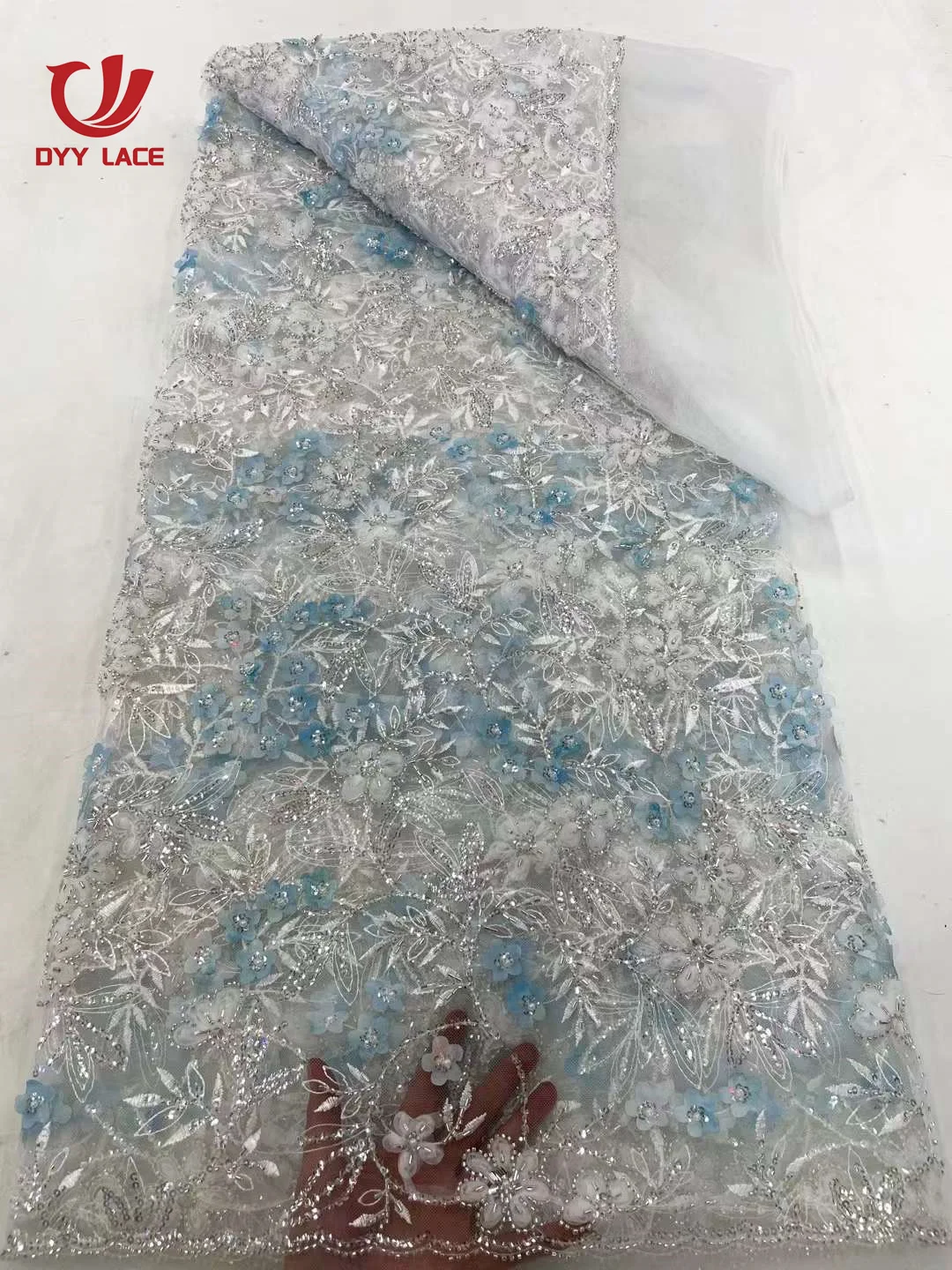 Luxury African 3D Flower Lace Fabric 2024 High Quality Groom Material French Nigerian Lace Fabrics For Women Party Wedding