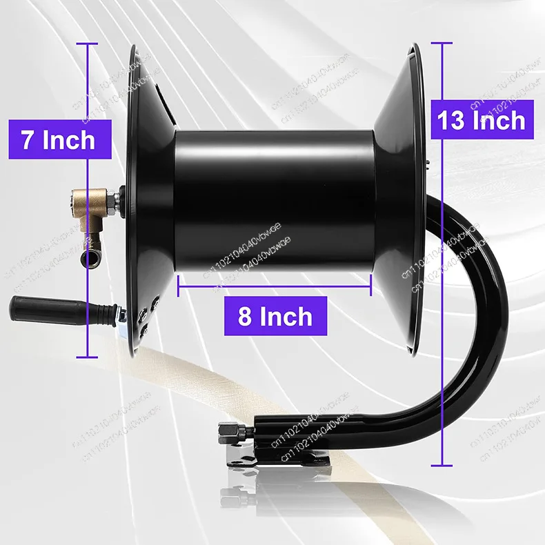 150 feet heavy duty steel hose reel dredging machine car wash water pipe automatic hand crank high pressure