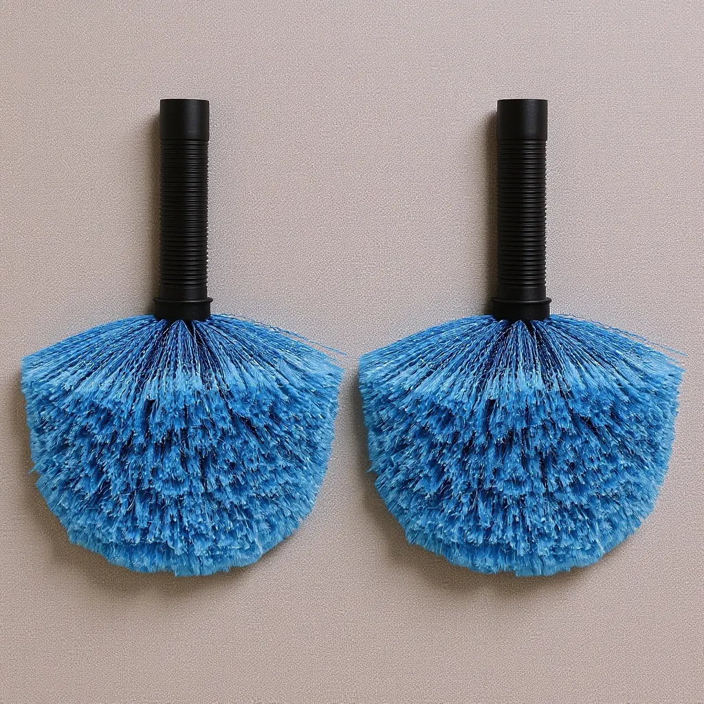 2Pcs Blue Spherical Ceiling Brush Head for High Ceilings Eaves Corners Spider Web Cleaning Cobweb Duster Replacement Head