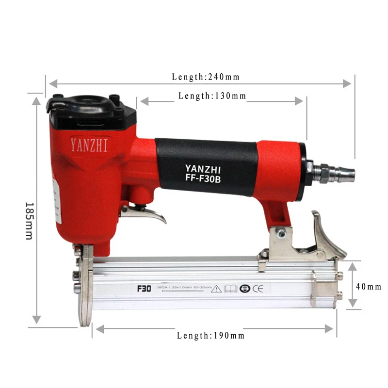 Pneumatic Finish Nailer and Stapler Ergonomic and Lightweight Staple Gun 1.05 x1.25mm for Wood, Upholstery