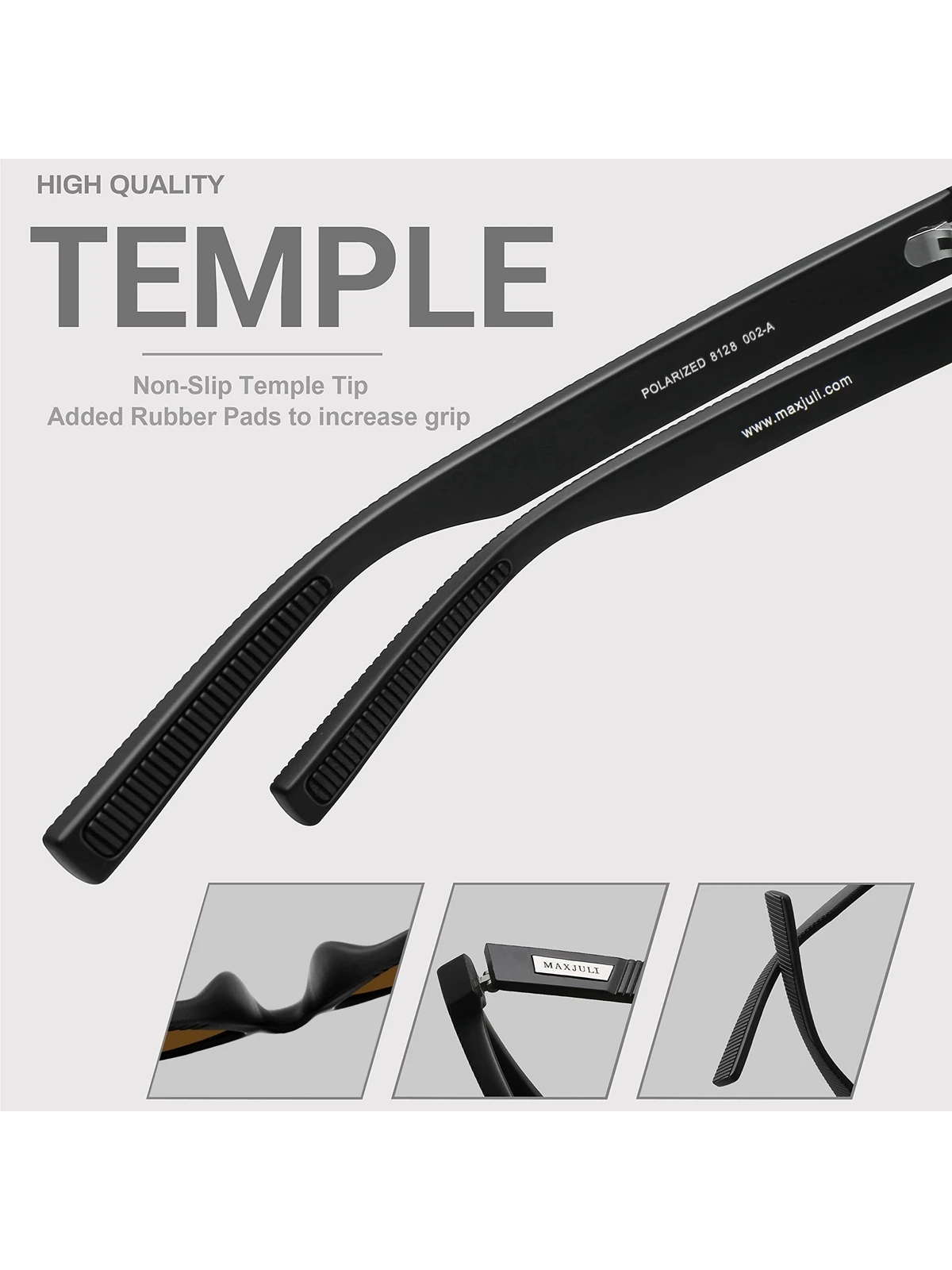 MAXJULI Prescription Polarized Glasses for Women Men Round Big Sunglasses Reading Glasses Optical Lenses with Big Heads 8128