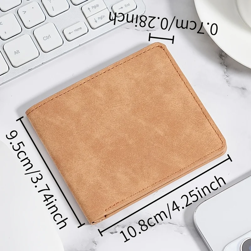 Men Ultra‑Slim Short Style Wallet, Integrated Card & Cash Holder with Multiple Card Slots