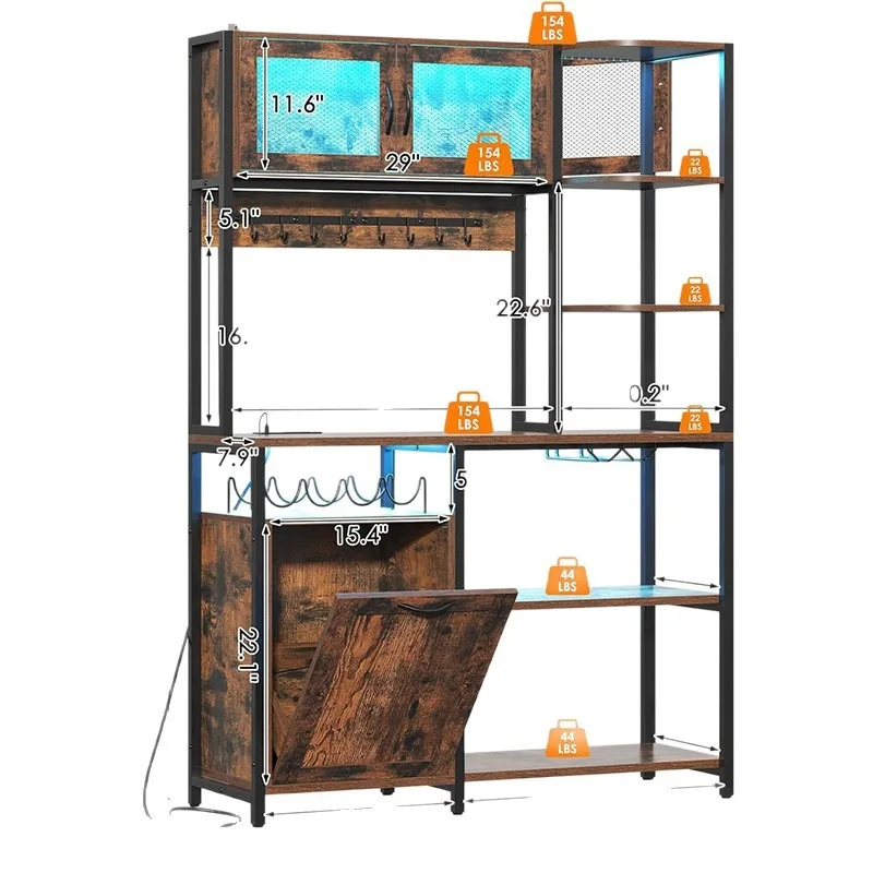 Multifunctional  Removable storage rack for bread oven microwave and kitchen supplies