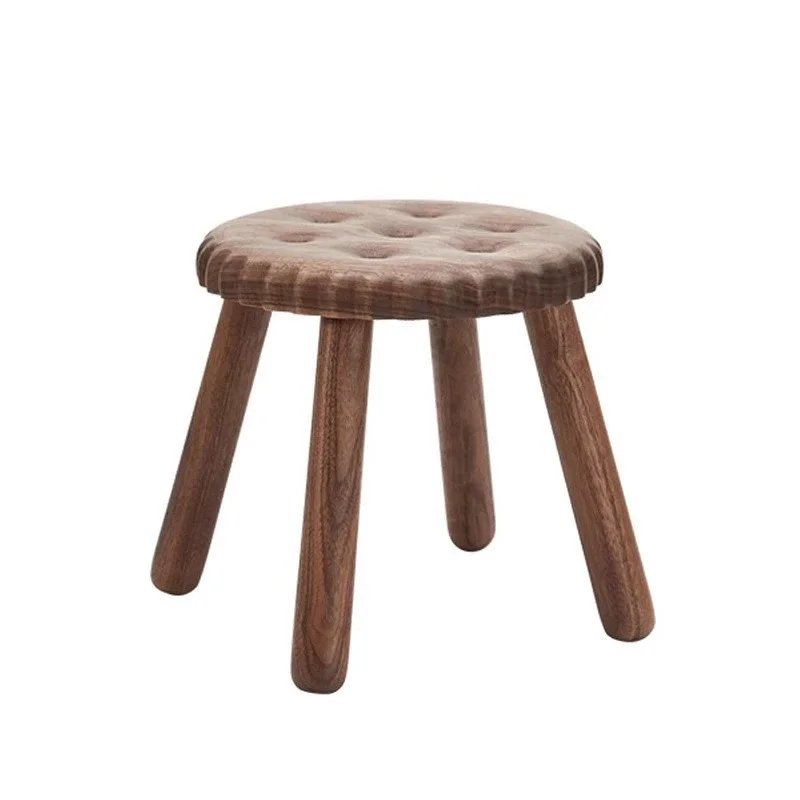 North American black walnut biscuit stool creative small stool home living room adult shoe changing stool