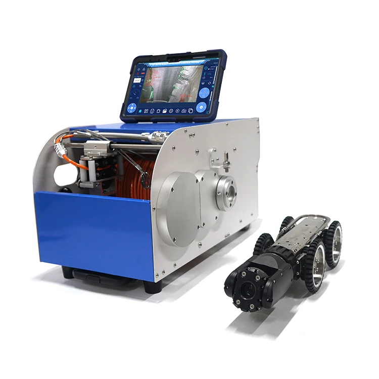 CCTV 2/4MGP 150M IP68 Cámara robot sobre orugas de inspección de tuberías de drenaje de alcantarillado municipal impermeable