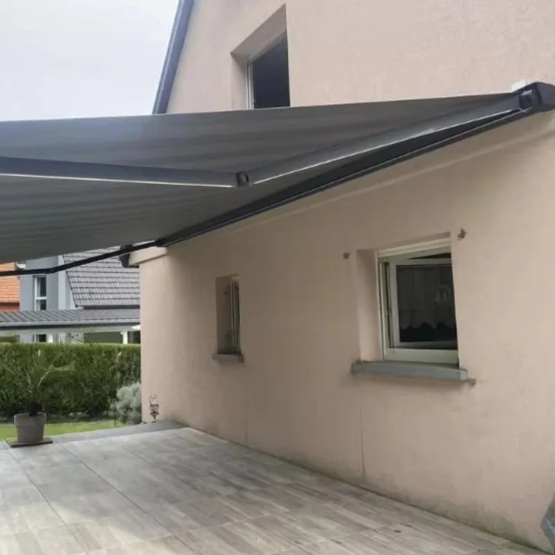 Retractable Automatic Electric Retractable Awning Outdoor Sunshade Manual Folding Full Cassette Awning for Patio Customizable si