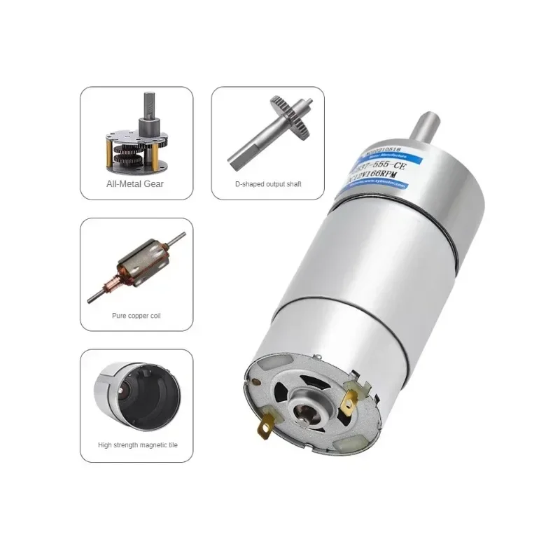 JGB37-555 Micro DC speed motor Motor 12V24V gear Low speed motor can rotate forward and backward