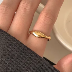 New Arrival Jewelry Geometric Stainless Steel Irregular Wavy Finger Ring for Women