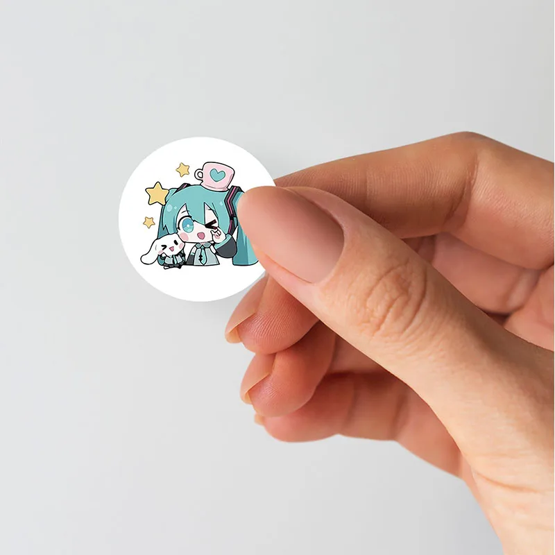 500PCS Cartoon Hatsune Miku DIY Stickers Cute Anime Figure Image Children's Reward Envelope Sealing Graffiti Decoration Sticker