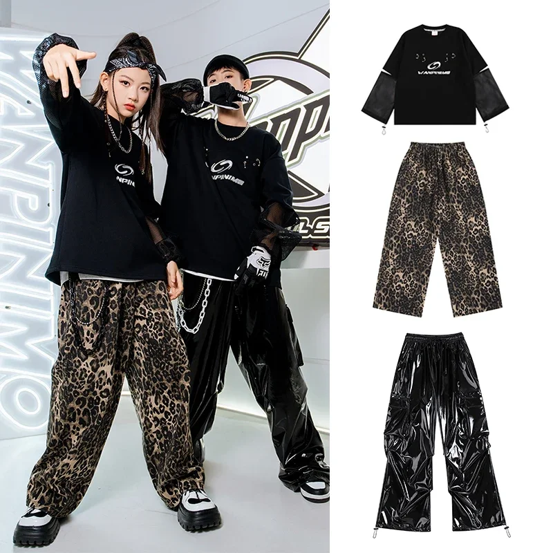 

Kids Hip Hop Costumes Jazz Dance Set Girls Street Dance Stage Clothes Boy's Fashion Catwalk Show Outfits Competition Wear XH1533