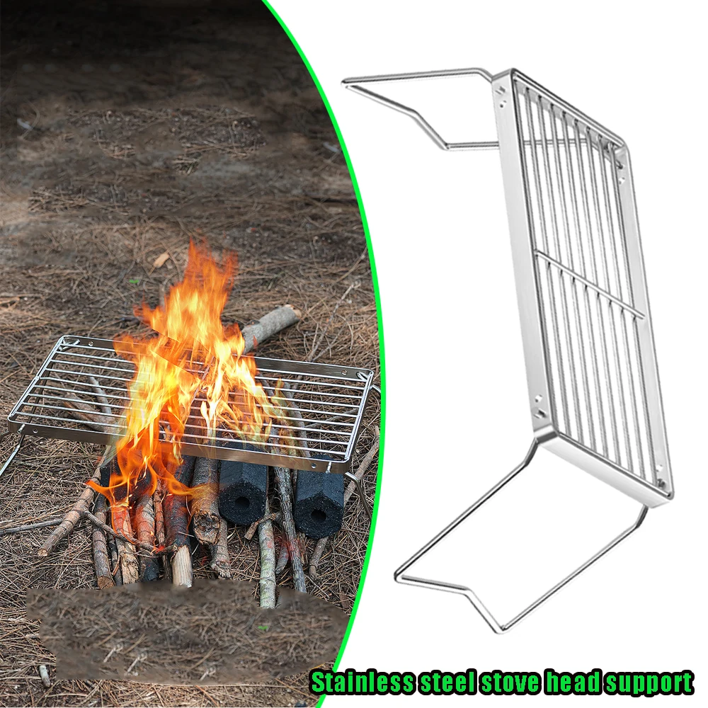 Stainless Steel Folding Campfire Grill Portable Multifunctional High Temperature Corrosion Resistance Outdoor Camping Barbecue