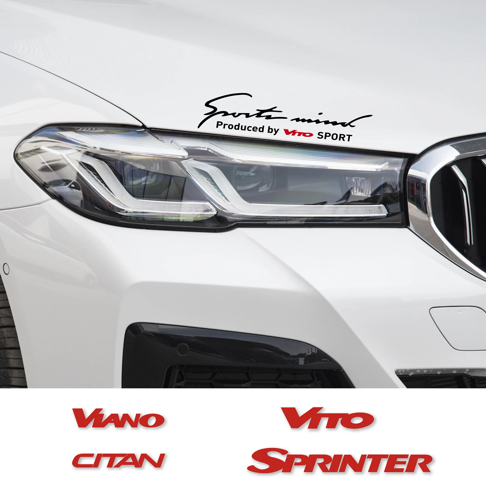 

1pcs Sport Letter Car Headlight Lamp Eyebrow Sticker for ML VITO Decorative Auto Vinyl Decal Accessories