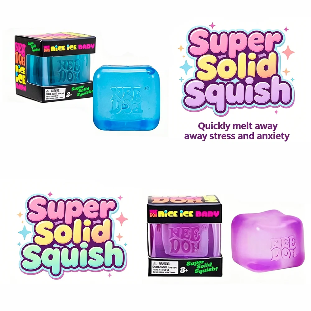 Sensory Fidget Cube for Anxiety Relief - Cube Super Solid Squish Desk Toy, ADHD Focus & Stress Reliever for Office