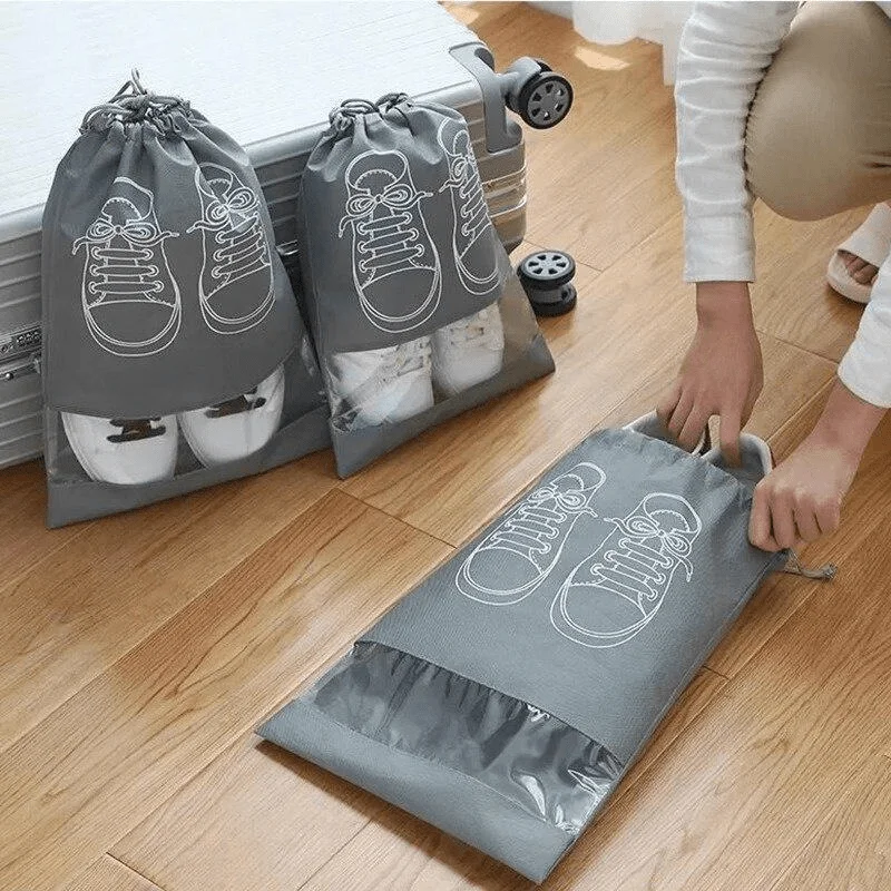 10 Pcs Non-woven Hanging Shoe Storage Bags, Portable Multi-color Organizer, Space Saving Pouch for Wardrobe Closet Travel view 4